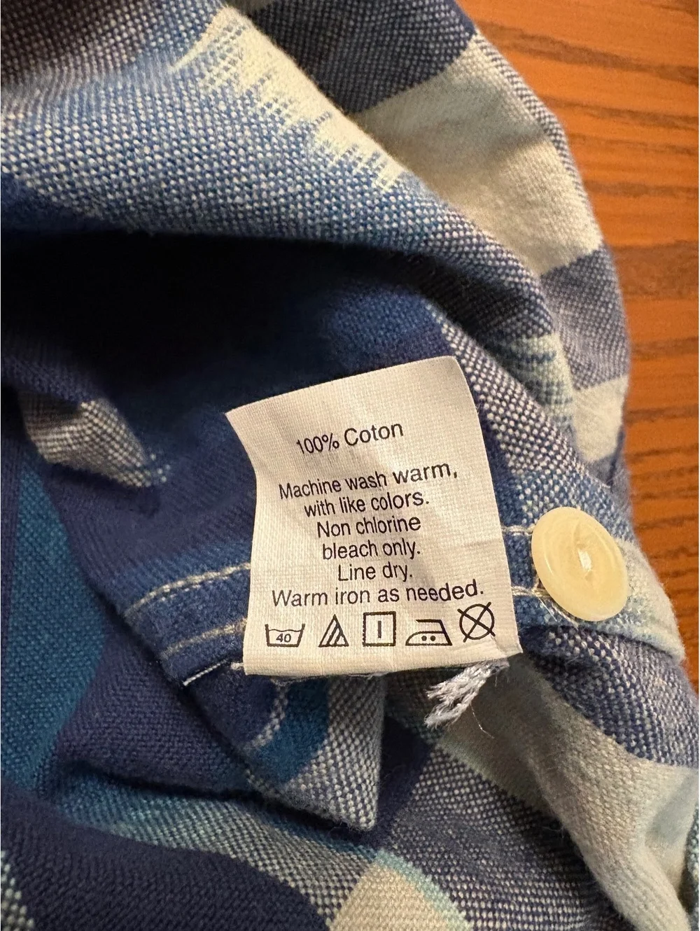 J.Crew Men's Medium Slim Fit Blue White Ikat Plaid Button Down Shirt Long Sleeve